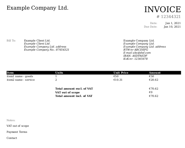 Invoice Screenshot Generated by PyInvoicer